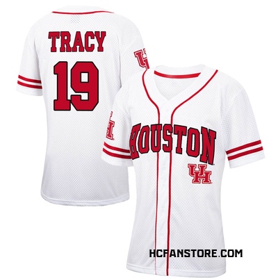 Men's Tab Tracy Houston Cougars Replica Colosseum /Red Free Spirited Baseball  Jersey - White